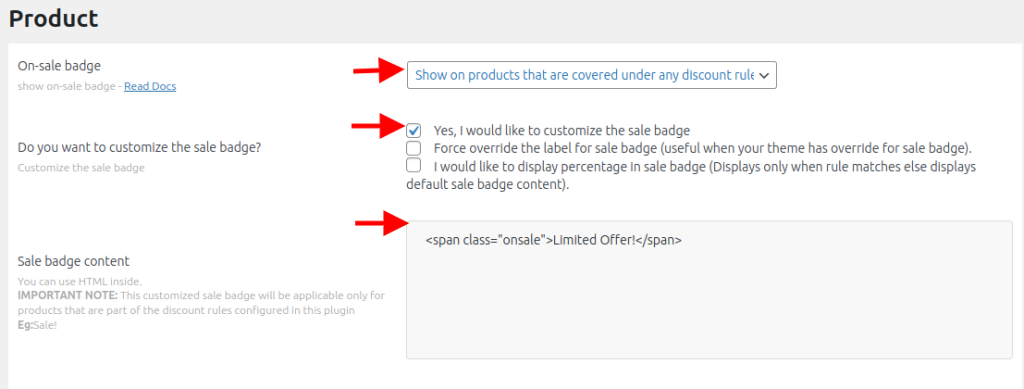 Changing sale badge text in WooCommerce