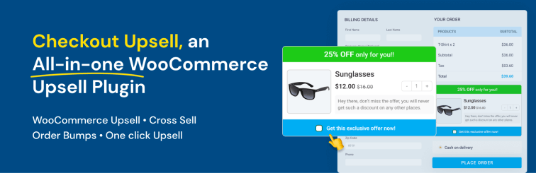 Checkout Upsell for WooCommerce plugin banner