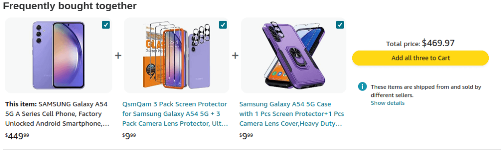 Example of Frequently Bought Together Offer