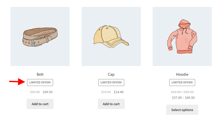 Final Result of displaying changed sale badge text