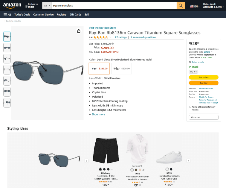 amazon page example