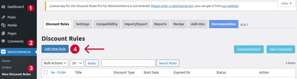 Creating a new discount rule in WooCommerce