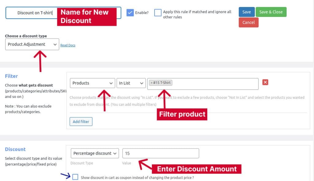Creating a percentage off deal

