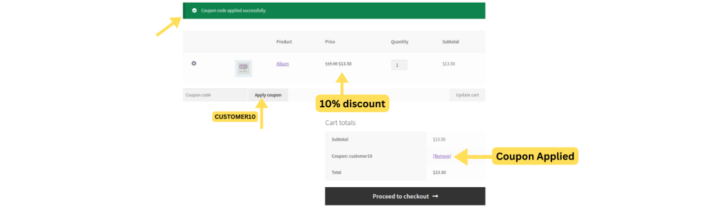 Final Result of WooCommerce Coupon for Customer