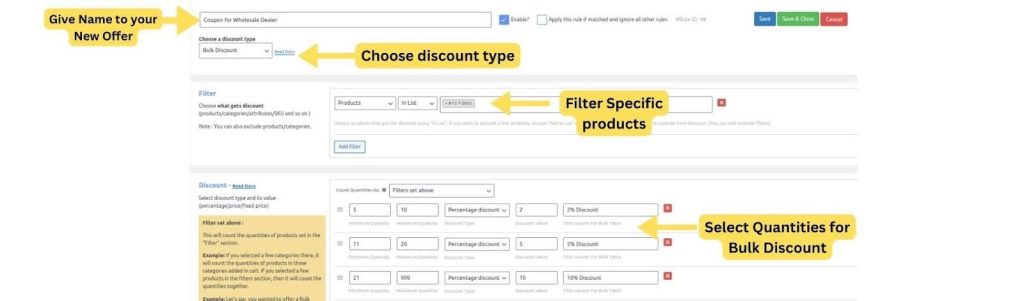 Creating New Coupon for Wholesale Dealer 