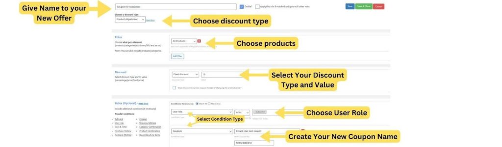 Creating a New Coupon for a Subscriber