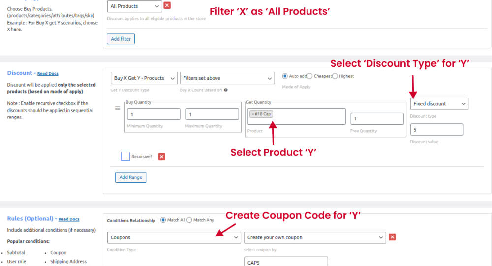 Creating Purchase X Get Y With Coupon Campaign