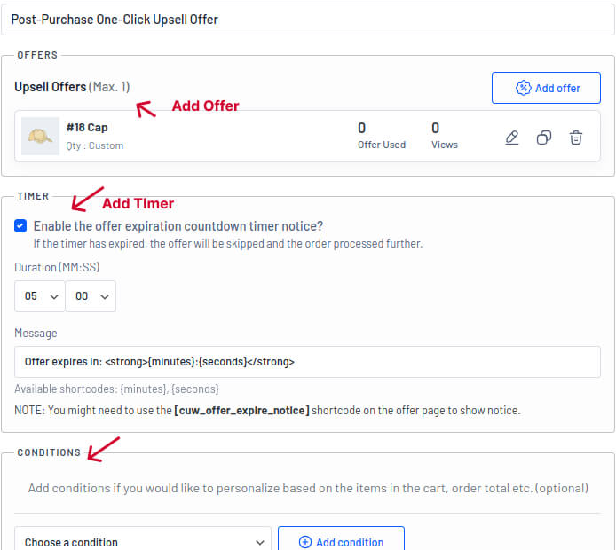 Creating One-Click Post-Purchase Upsell deals