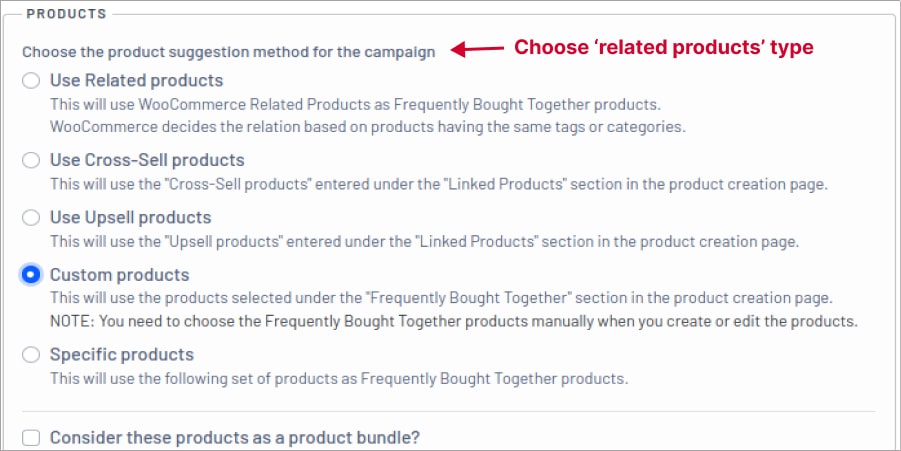Creating a related product campaign for product pages