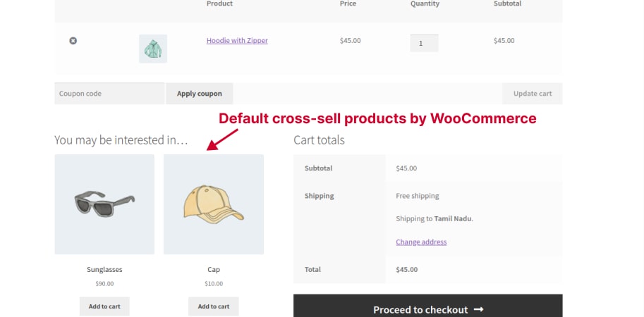 Showing Default Cross-sell Products by WooCommerce