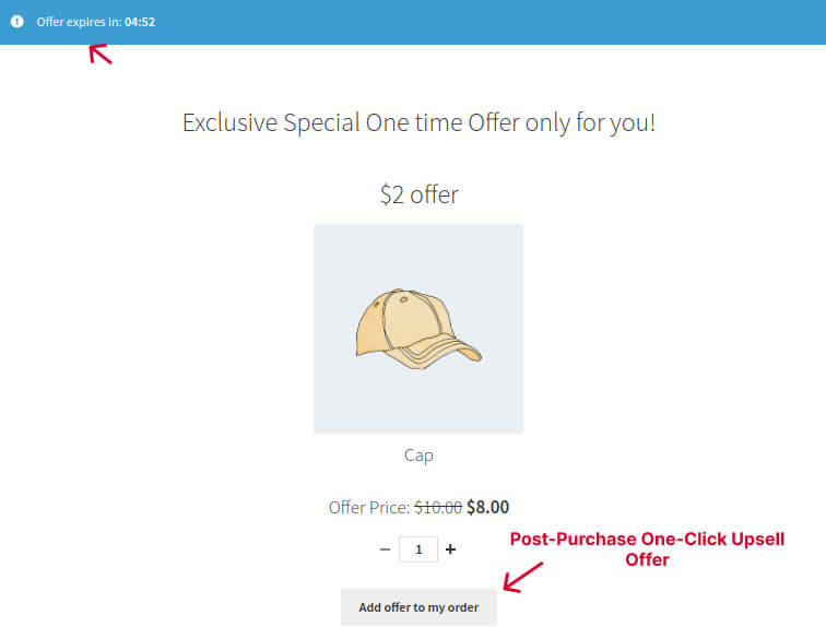 Showing WooCommerce 1-Click Upsell Offer After Purchase