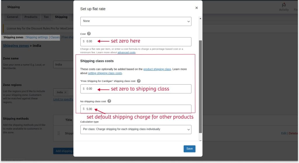 Scenario 4: Creating a Shipping Costs for Class Using the Default Feature