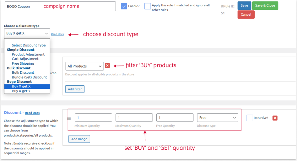 Creating BOGO Coupon in WooCommerce