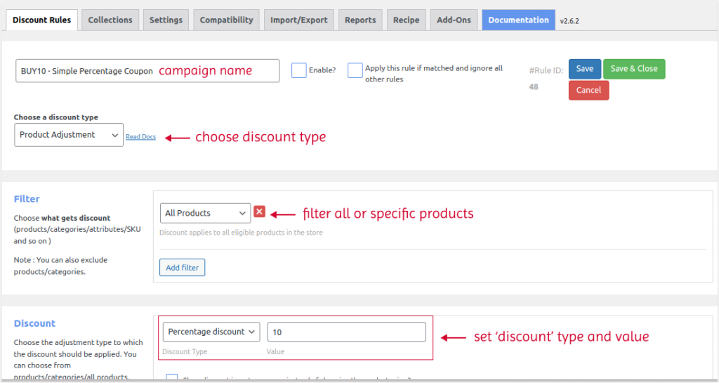Creating a discount in WooCommerce