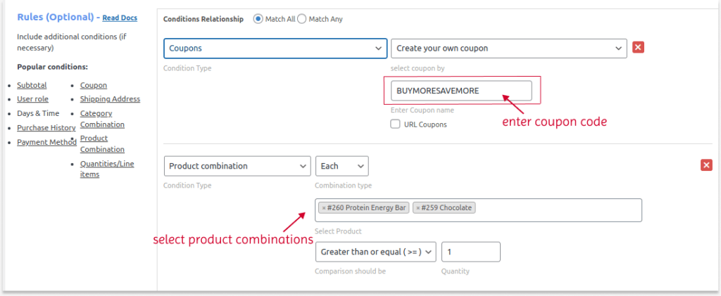  Creating a coupon for bulk discounts