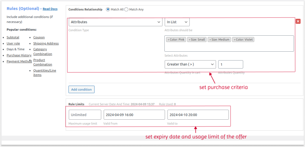 Creating structured pricing for variable products - setting purchase criteria