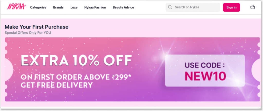 Nykaa's Discount Offer