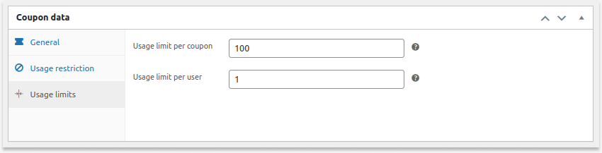 Usage Limits of default settings