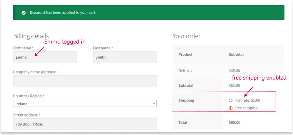 Applying zero-cost shipping to specific customers using the plugin