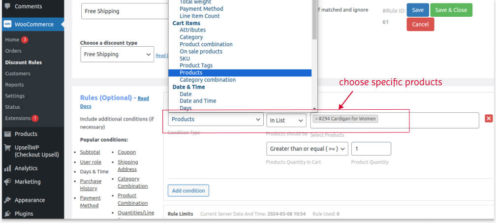 Creating product-specific free shipping with the discount rules plugin
