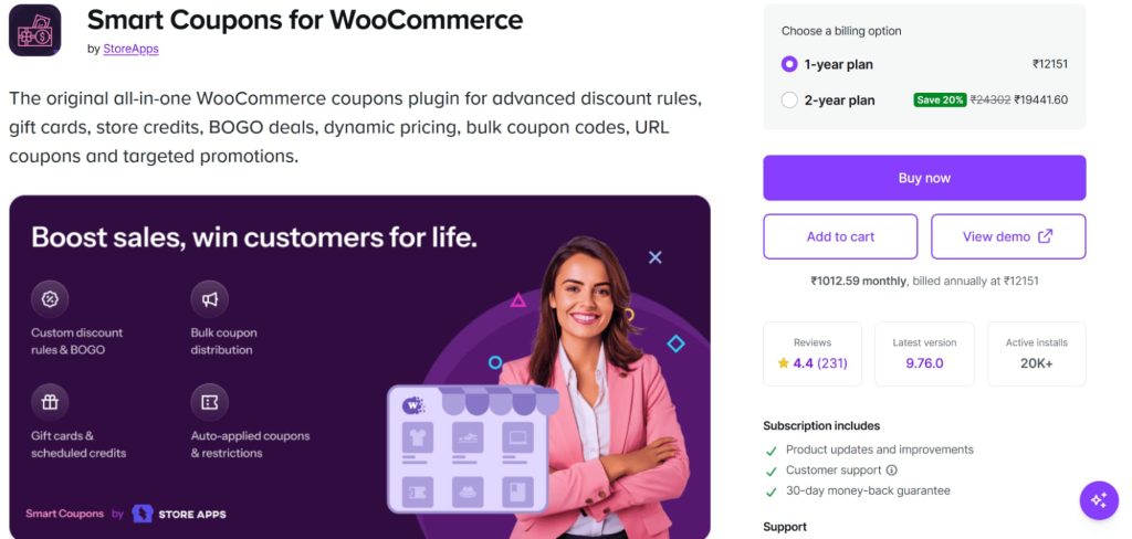 Smart coupons for WooCommerce