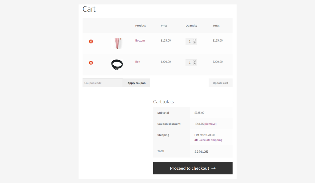 Cart rule subtotal based discount storewide