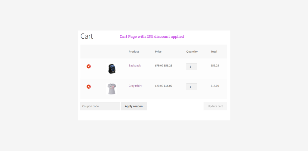 Store wide discount
