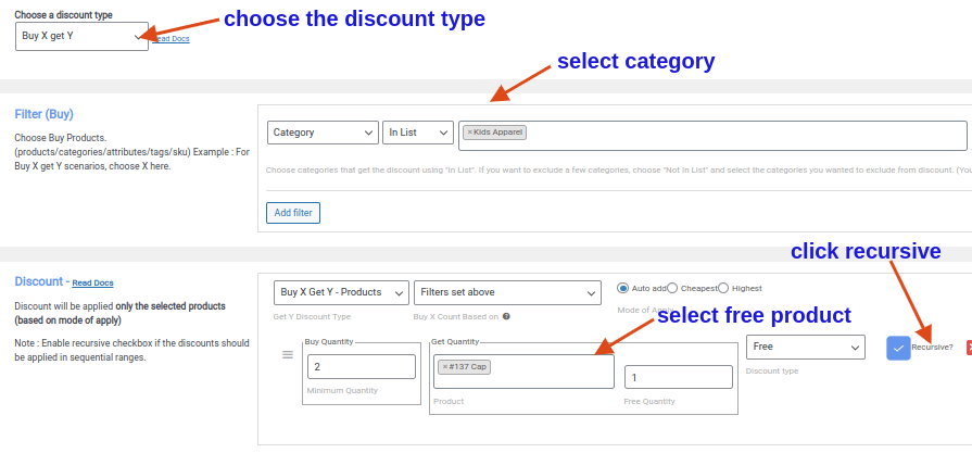 Creating BOGO deals for a specific category