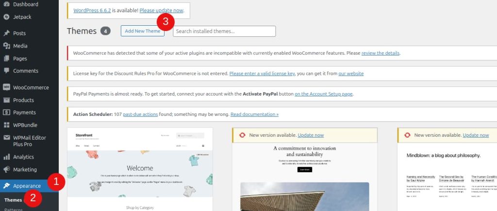 Choose ‘Add New Theme’