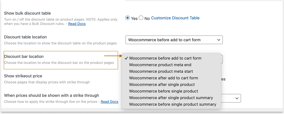 Changing Discount Bar Location
