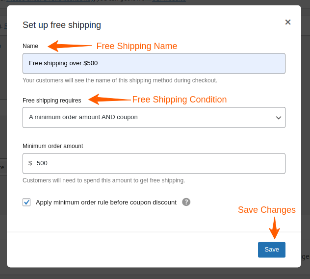 Configure Free Shipping Method