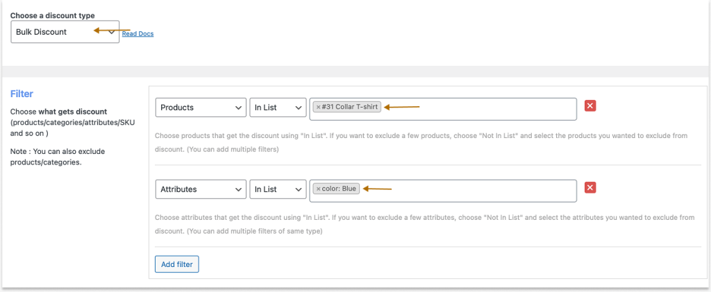 Creating a discount percentage for bulk orders