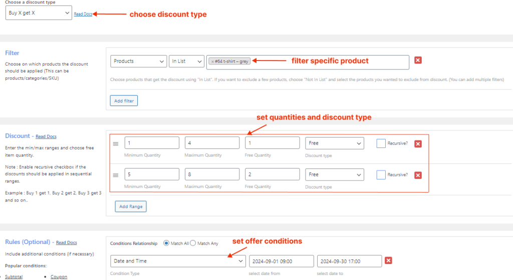 Creating free gift products based on quantities
