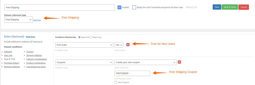 Free Shipping Coupon for New Use