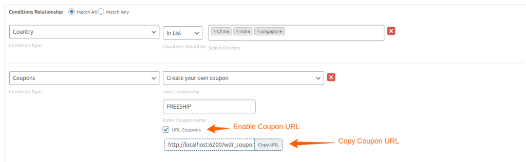 Free shipping coupon URL