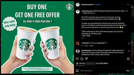 Starbucks BOGO offer