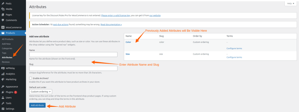 Add Product Attribute in WooCommerce 
