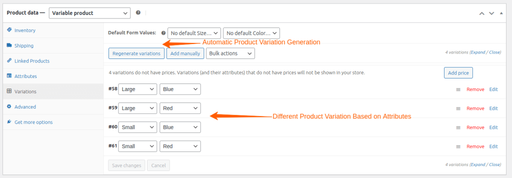 Add Product Variations in WooCommerce