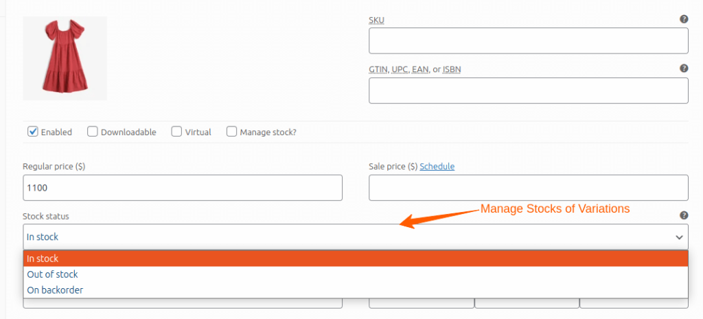 Manage Variable Product Stock