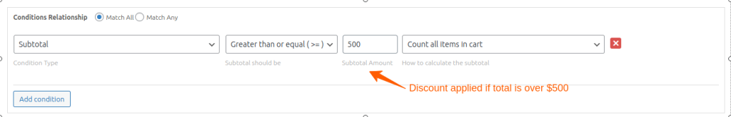 Cart-Subtotal Based Bulk Discounts
