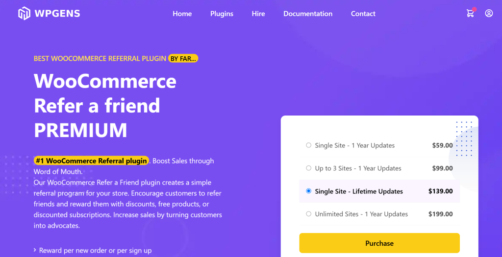 Wpgens price page