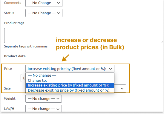 Adjusting Product Price in Bulk
