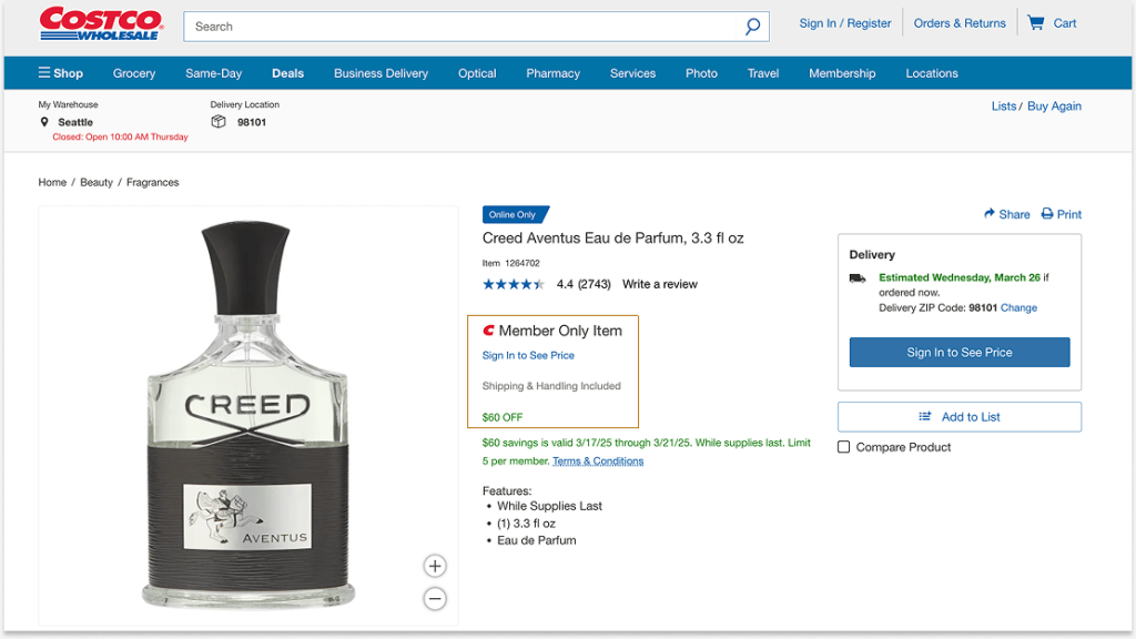 Costco's Product Discount