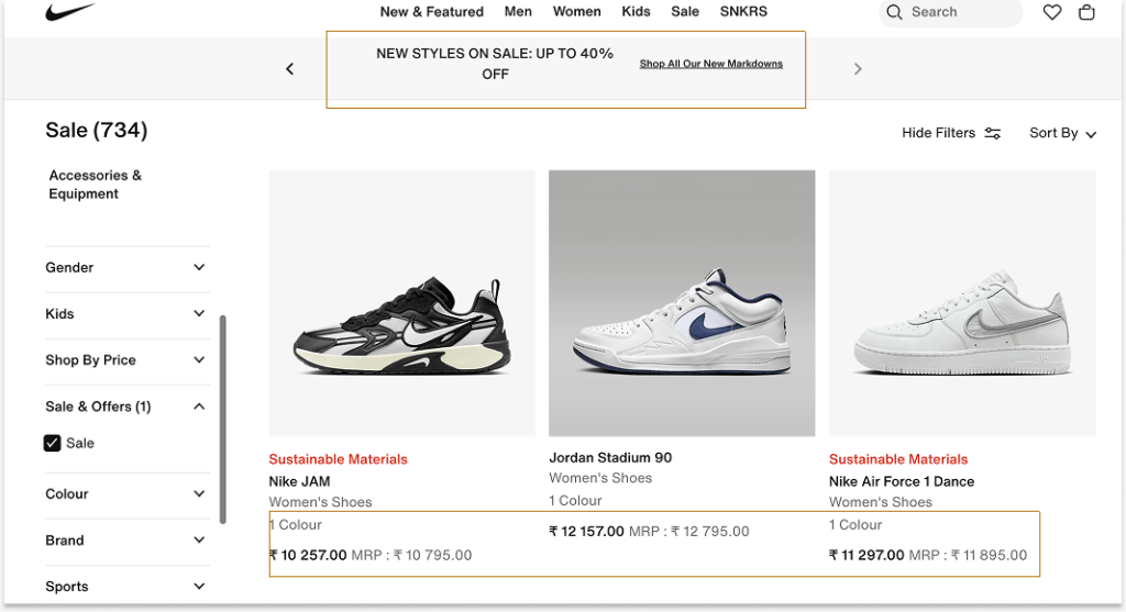Nike's Product Discount