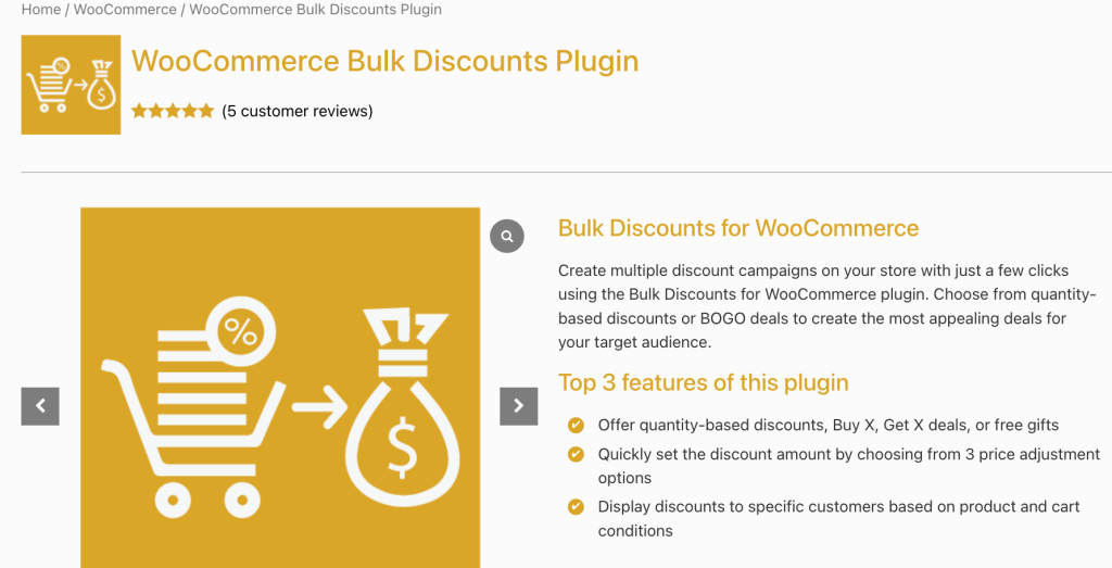 Plugify Bulk Discount Plugin