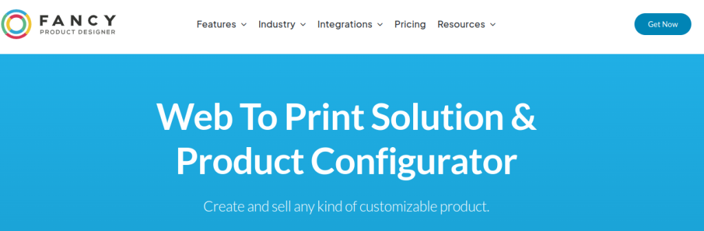 Product page of Fancy Product Designer