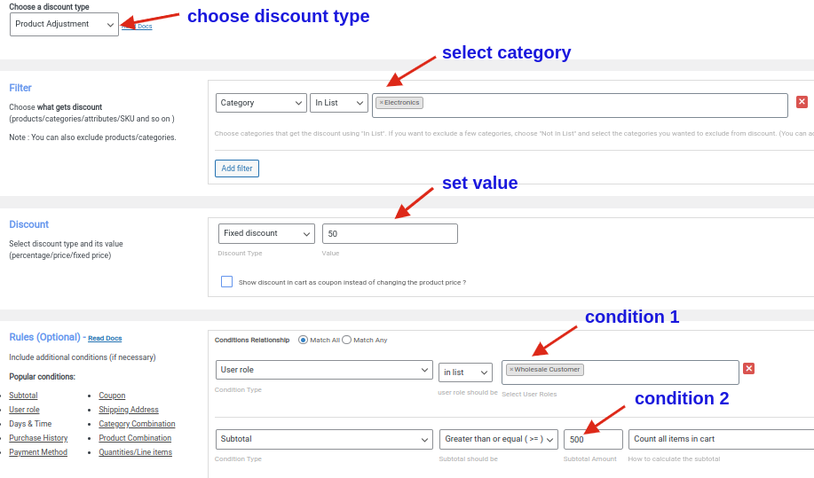 User-role-based WooCommerce discount by category