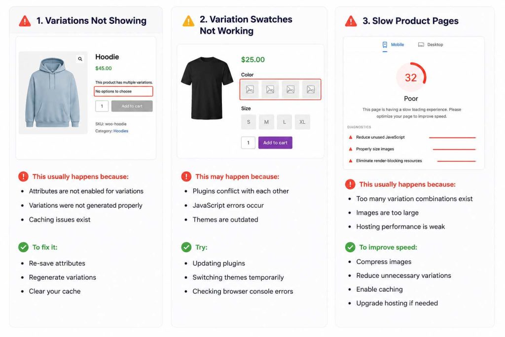 Common Issues While Creating Variable Products in WooCommerce