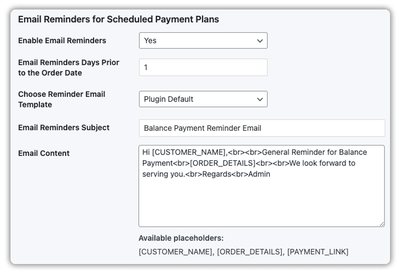 Configure Automatic Email Reminders