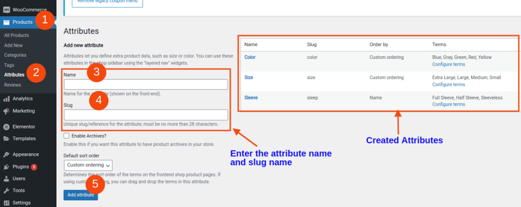 Creating new attributes
